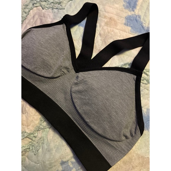 Anthropologie VMMA Grey & Black High Impact Microfiber Sports Bra, Small - Picture 2 of 4